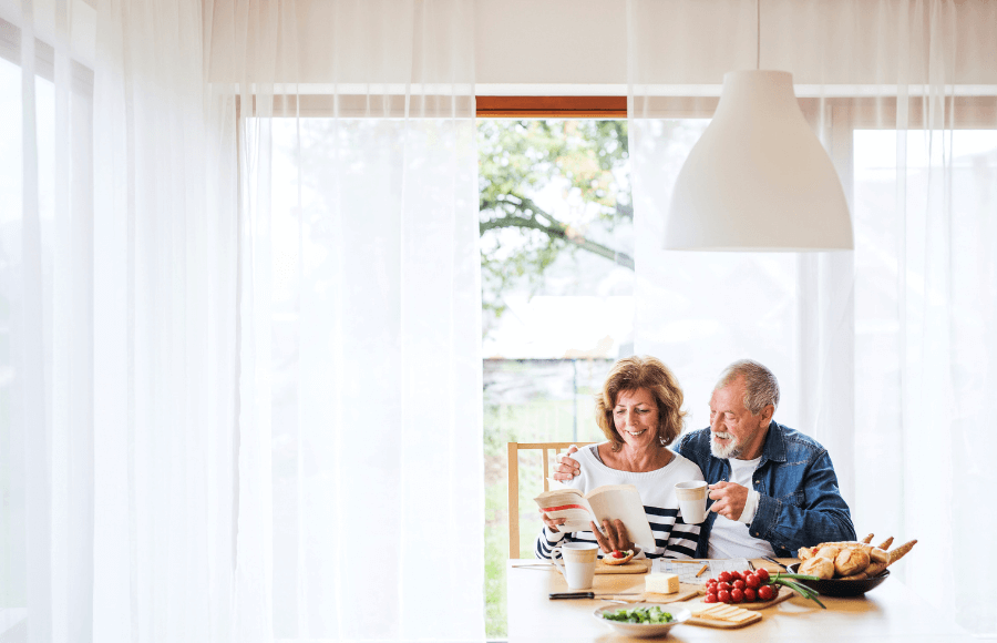 senior couple at home.
